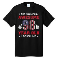 USA Flag 98th Birthday Gifts 98 Years Old Awesome Looks Like Tall T-Shirt