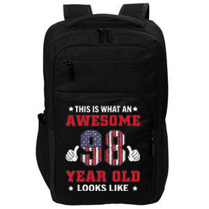 USA Flag 98th Birthday Gifts 98 Years Old Awesome Looks Like Impact Tech Backpack