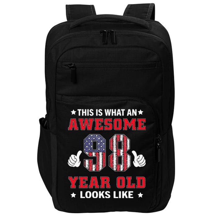 USA Flag 98th Birthday Gifts 98 Years Old Awesome Looks Like Impact Tech Backpack