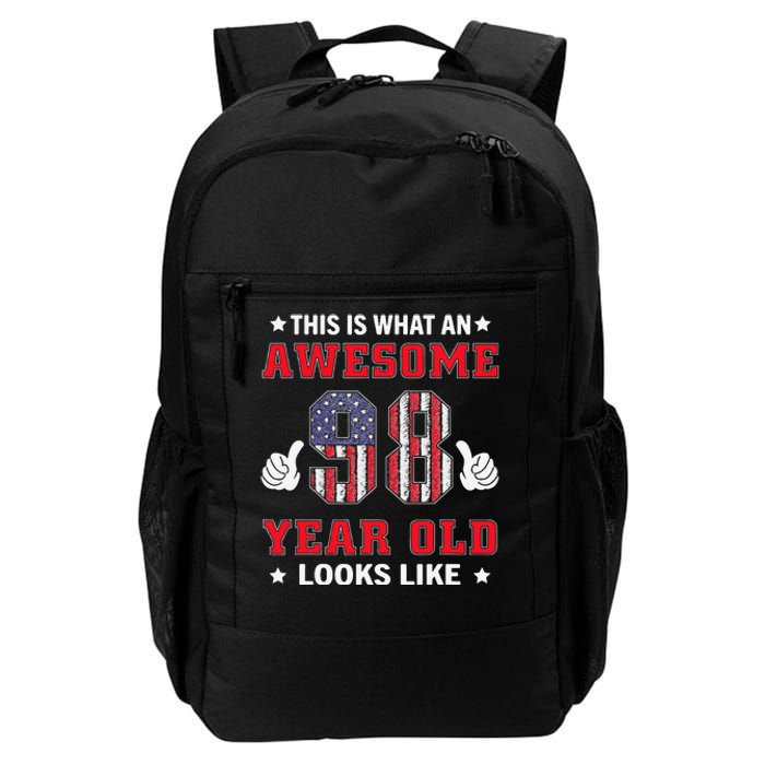 USA Flag 98th Birthday Gifts 98 Years Old Awesome Looks Like Daily Commute Backpack