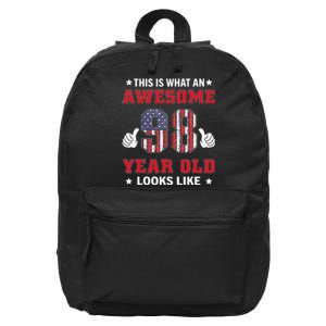 USA Flag 98th Birthday Gifts 98 Years Old Awesome Looks Like 16 in Basic Backpack