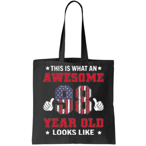 USA Flag 98th Birthday Gifts 98 Years Old Awesome Looks Like Tote Bag