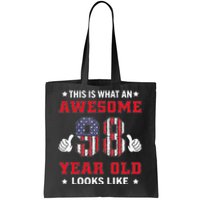 USA Flag 98th Birthday Gifts 98 Years Old Awesome Looks Like Tote Bag