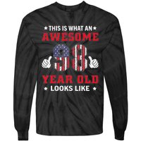 USA Flag 98th Birthday Gifts 98 Years Old Awesome Looks Like Tie-Dye Long Sleeve Shirt