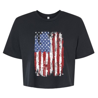 Usa Flag American Flag United States Of America 4th Of July Bella+Canvas Jersey Crop Tee