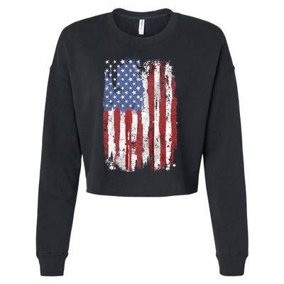 Usa Flag American Flag United States Of America 4th Of July Cropped Pullover Crew