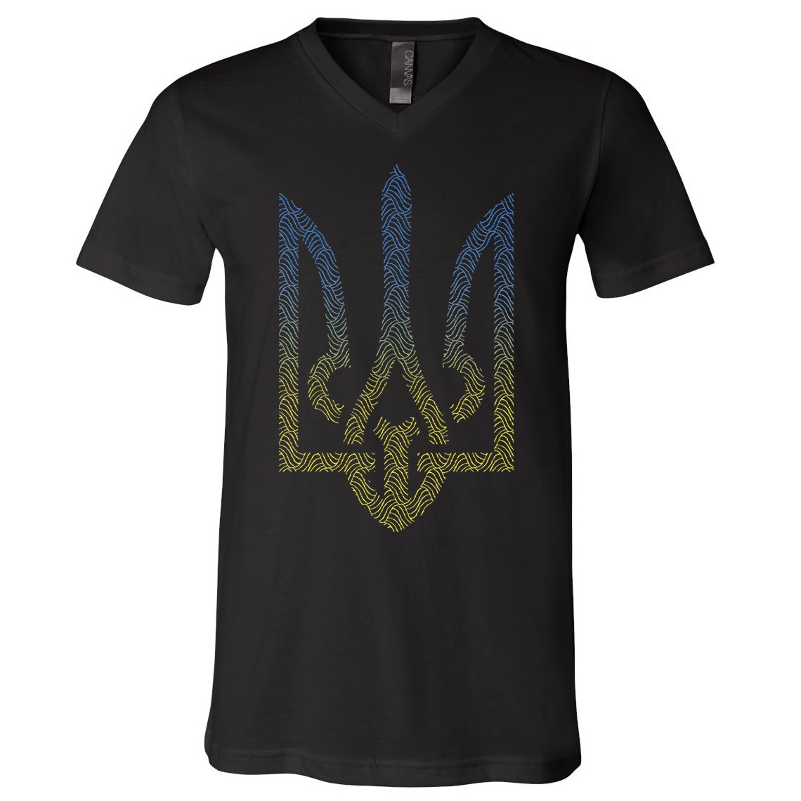 Ukraine Flag And Trident Ukrainian V-Neck T-Shirt