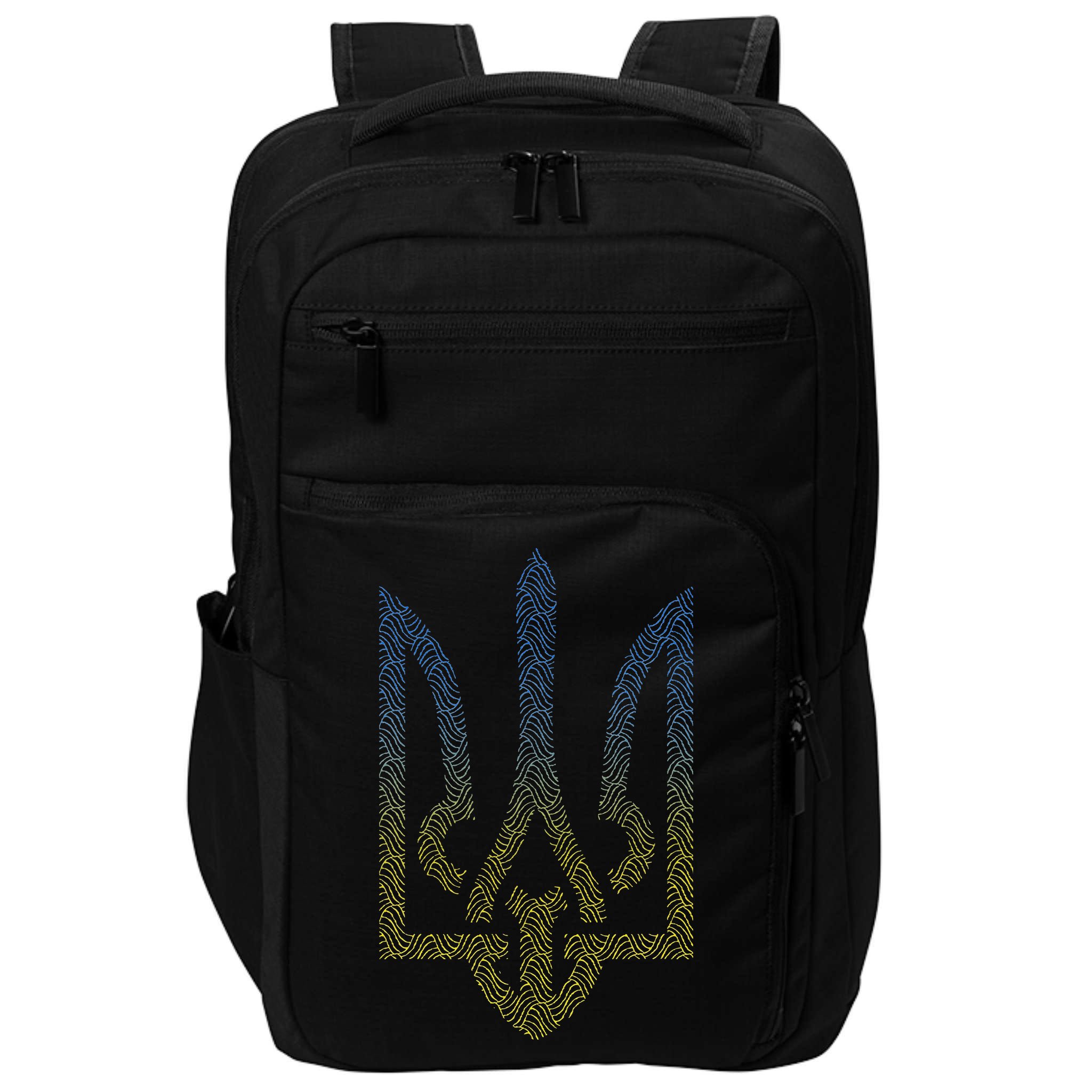 Ukraine Flag And Trident Ukrainian Impact Tech Backpack