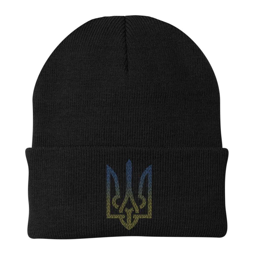 Ukraine Flag And Trident Ukrainian Beanie