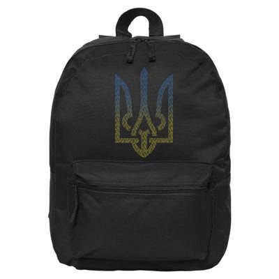 Ukraine Flag And Trident Ukrainian 16 in Basic Backpack
