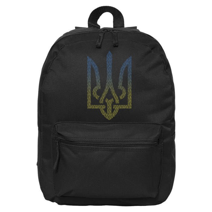 Ukraine Flag And Trident Ukrainian 16 in Basic Backpack