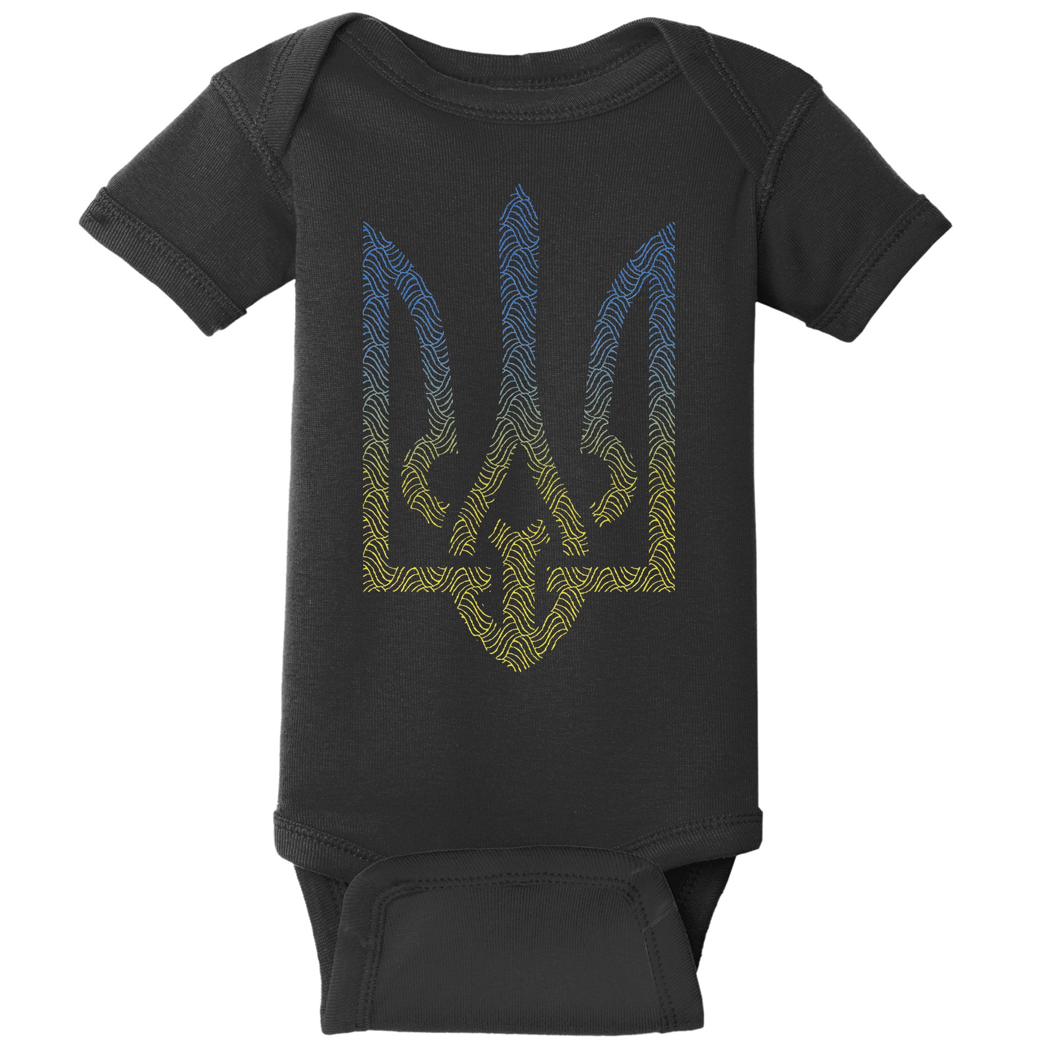 Ukraine Flag And Trident Ukrainian Baby Bodysuit