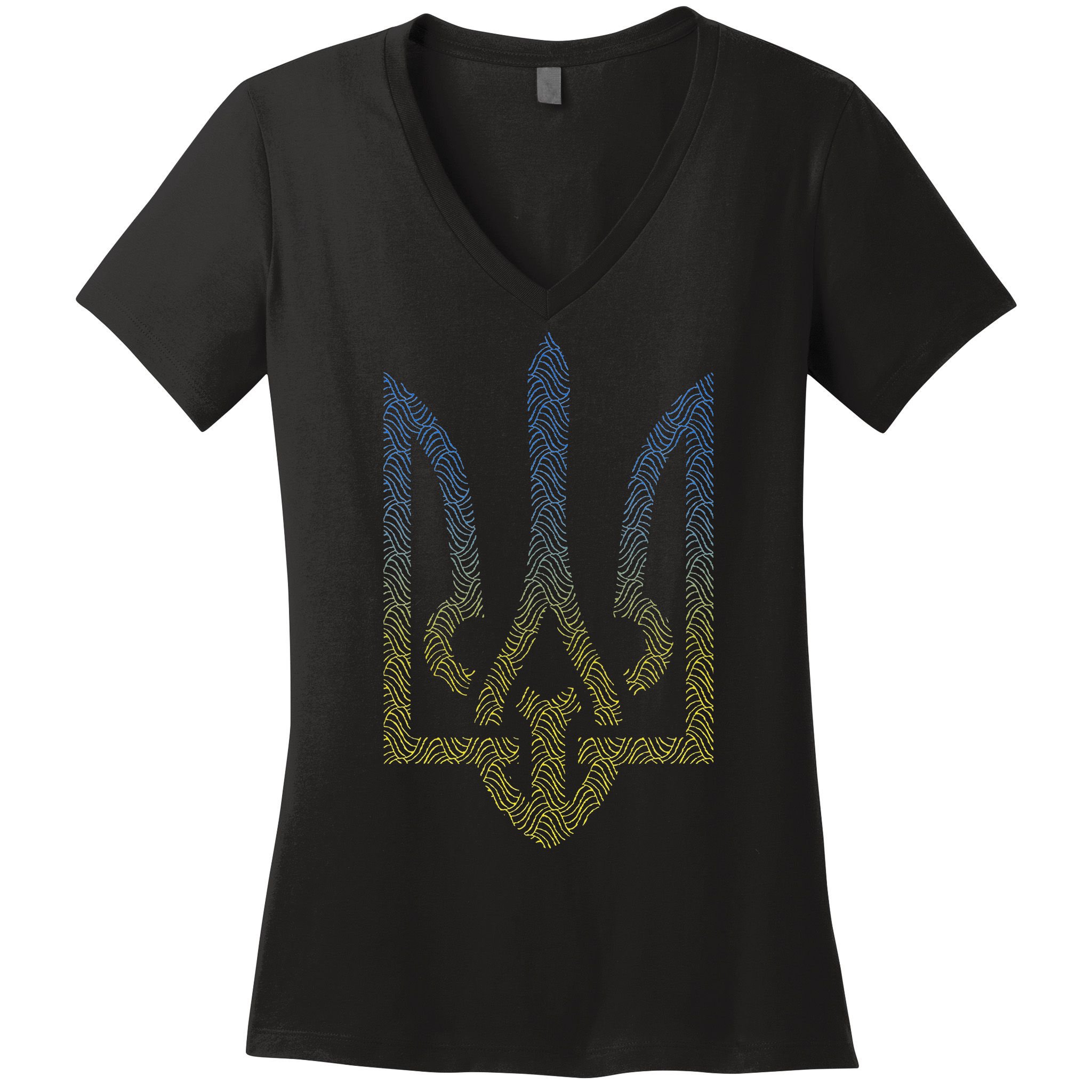 Ukraine Flag And Trident Ukrainian Women's V-Neck T-Shirt