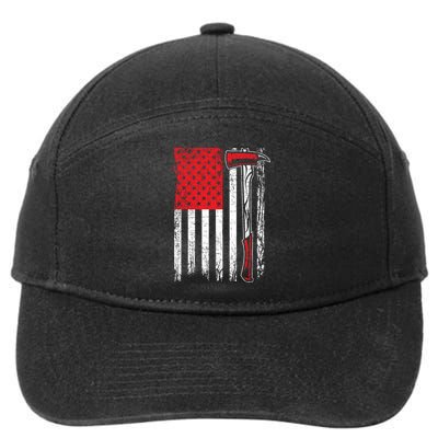 Usa Flag American Firefighter Patriotic Fire Fire Rescue Gift 7-Panel Snapback Hat