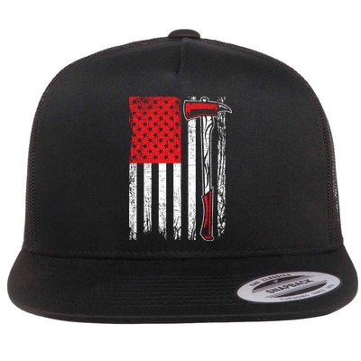 Usa Flag American Firefighter Patriotic Fire Fire Rescue Gift Flatbill Hat