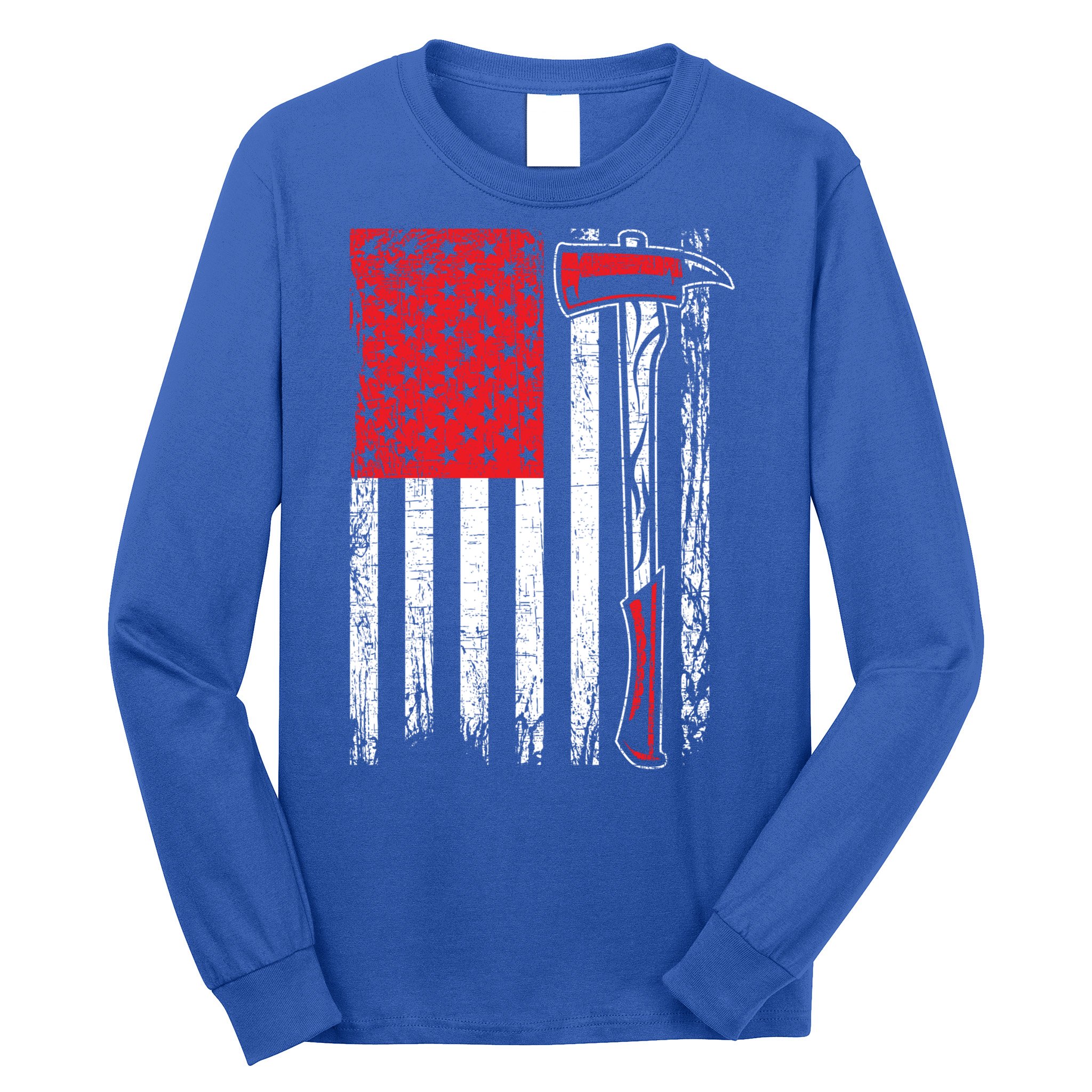Usa Flag American Firefighter Patriotic Fire Fire Rescue Gift Long Sleeve Shirt