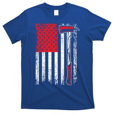 Usa Flag American Firefighter Patriotic Fire Fire Rescue Gift T-Shirt