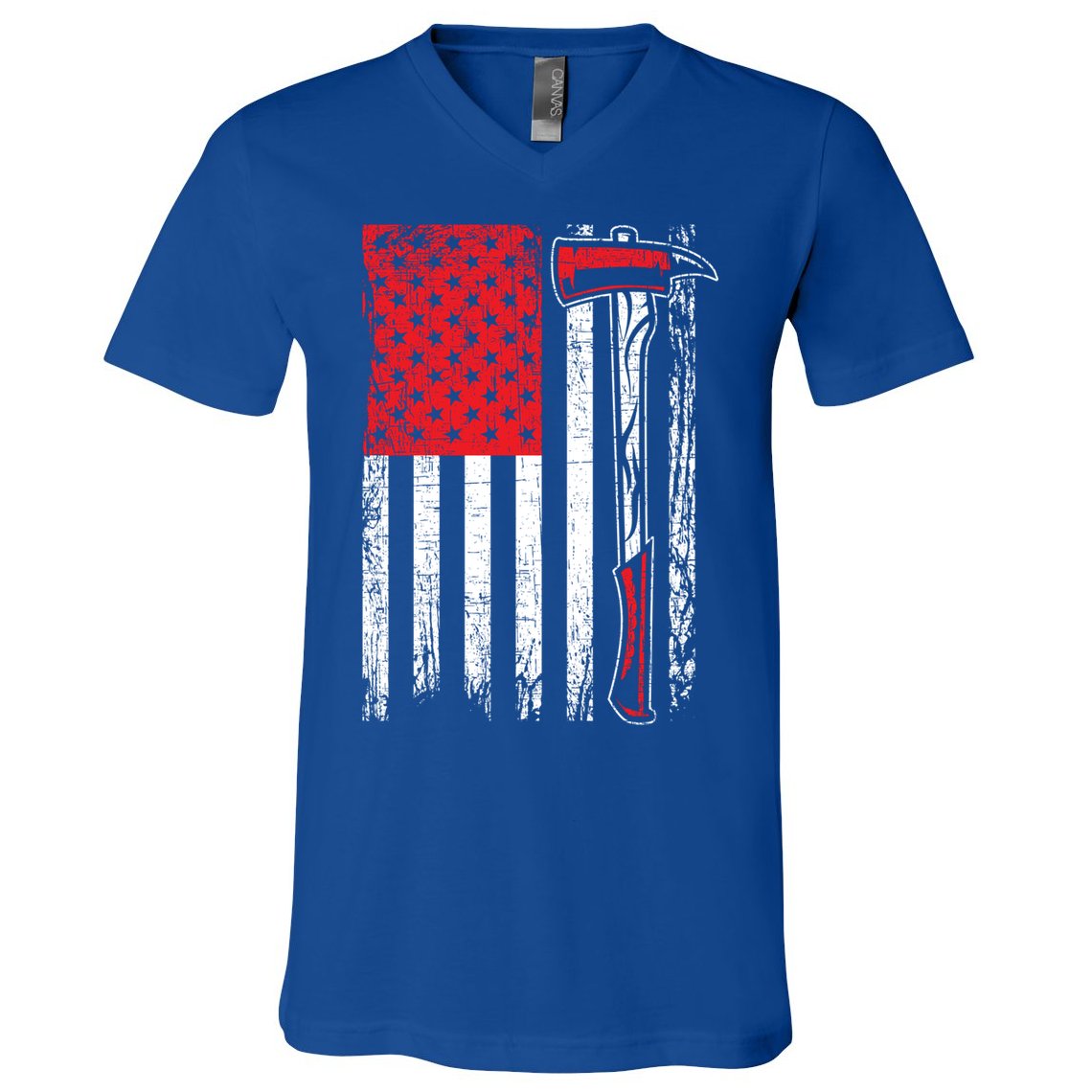 Usa Flag American Firefighter Patriotic Fire Fire Rescue Gift V-Neck T-Shirt