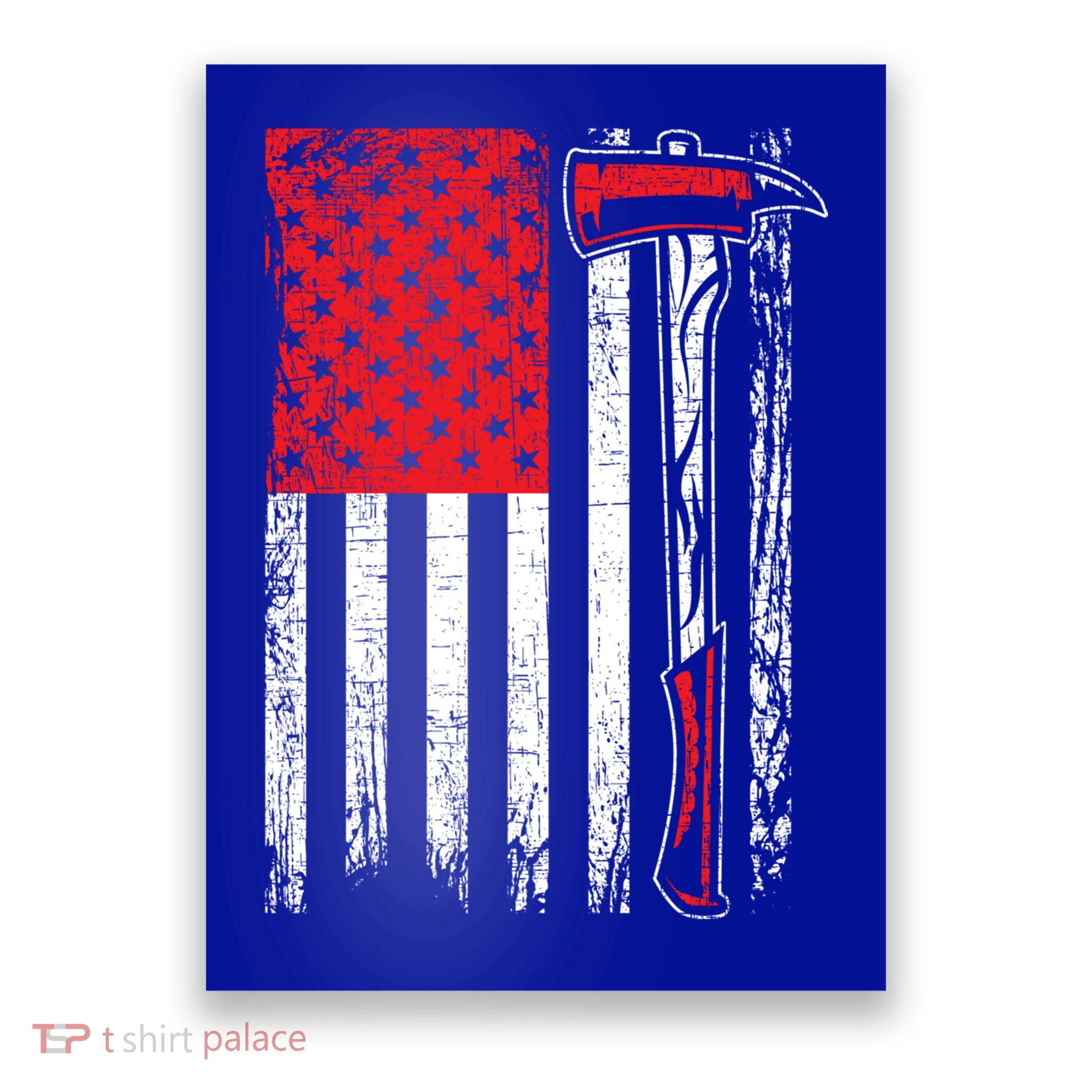 Usa Flag American Firefighter Patriotic Fire Fire Rescue Gift Poster