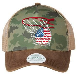 US Flag American Patriotic Basketball 4th Of July Legacy Tie Dye Trucker Hat