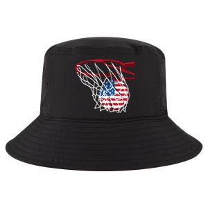 US Flag American Patriotic Basketball 4th Of July Cool Comfort Performance Bucket Hat