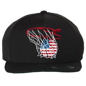 US Flag American Patriotic Basketball 4th Of July Wool Snapback Cap