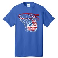 US Flag American Patriotic Basketball 4th Of July Tall T-Shirt