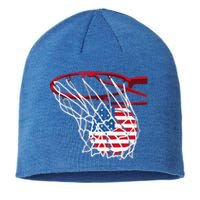 US Flag American Patriotic Basketball 4th Of July Sustainable Beanie