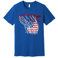 US Flag American Patriotic Basketball 4th Of July Premium T-Shirt