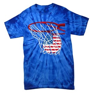 US Flag American Patriotic Basketball 4th Of July Tie-Dye T-Shirt