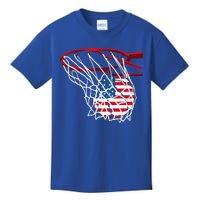 US Flag American Patriotic Basketball 4th Of July Kids T-Shirt