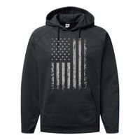 USA Flag American Flag United States Of America 4th Of July Performance Fleece Hoodie