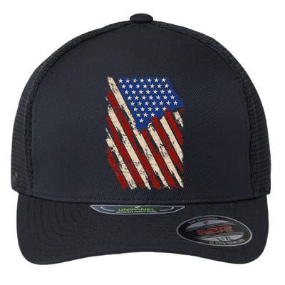 USA Flag American Flag United States of America 4th of July Flexfit Unipanel Trucker Cap