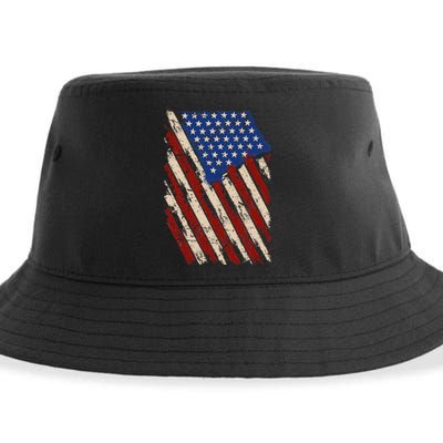 USA Flag American Flag United States of America 4th of July Sustainable Bucket Hat