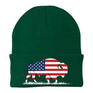 USA Flag American Buffalo Knit Cap Winter Beanie