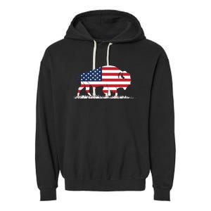 USA Flag American Buffalo Garment-Dyed Fleece Hoodie