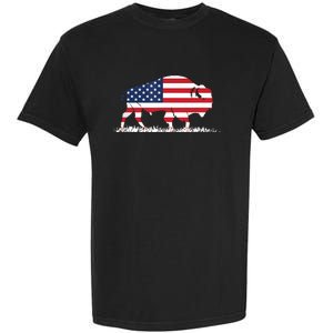 USA Flag American Buffalo Garment-Dyed Heavyweight T-Shirt