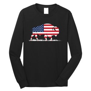 USA Flag American Buffalo Long Sleeve Shirt