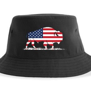 USA Flag American Buffalo Sustainable Bucket Hat