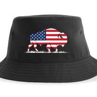 USA Flag American Buffalo Sustainable Bucket Hat