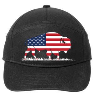 USA Flag American Buffalo 7-Panel Snapback Hat