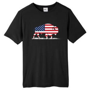 USA Flag American Buffalo Tall Fusion ChromaSoft Performance T-Shirt