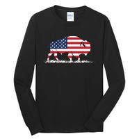 USA Flag American Buffalo Tall Long Sleeve T-Shirt