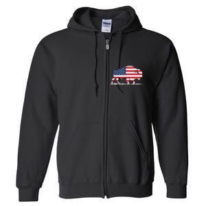 USA Flag American Buffalo Full Zip Hoodie