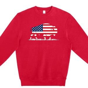 USA Flag American Buffalo Premium Crewneck Sweatshirt