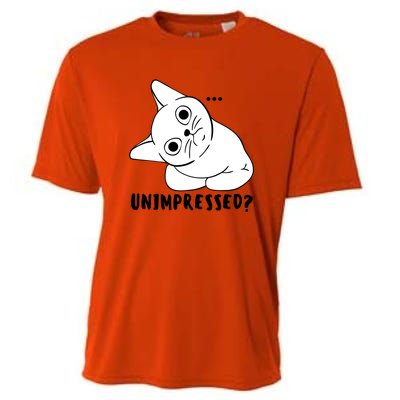 Unimpressed Funny Angry Cat Cooling Performance Crew T-Shirt