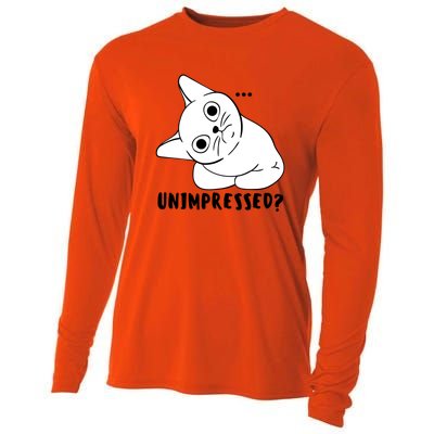 Unimpressed Funny Angry Cat Cooling Performance Long Sleeve Crew