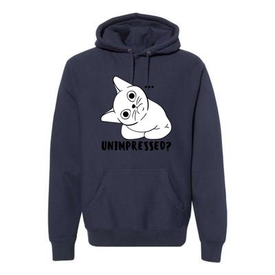 Unimpressed Funny Angry Cat Premium Hoodie