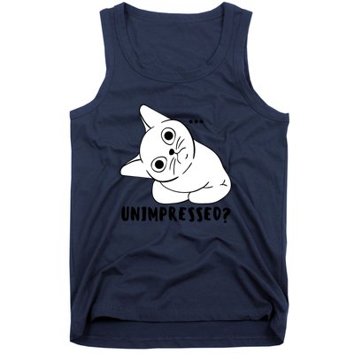 Unimpressed Funny Angry Cat Tank Top