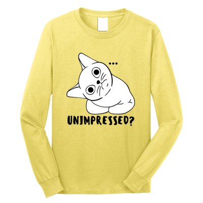 Unimpressed Funny Angry Cat Long Sleeve Shirt